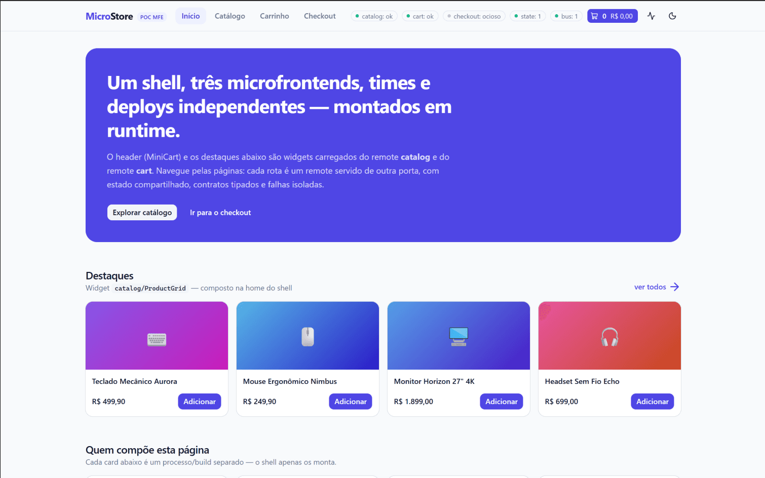 Logo do projeto MicroStore — POC de Microfrontends